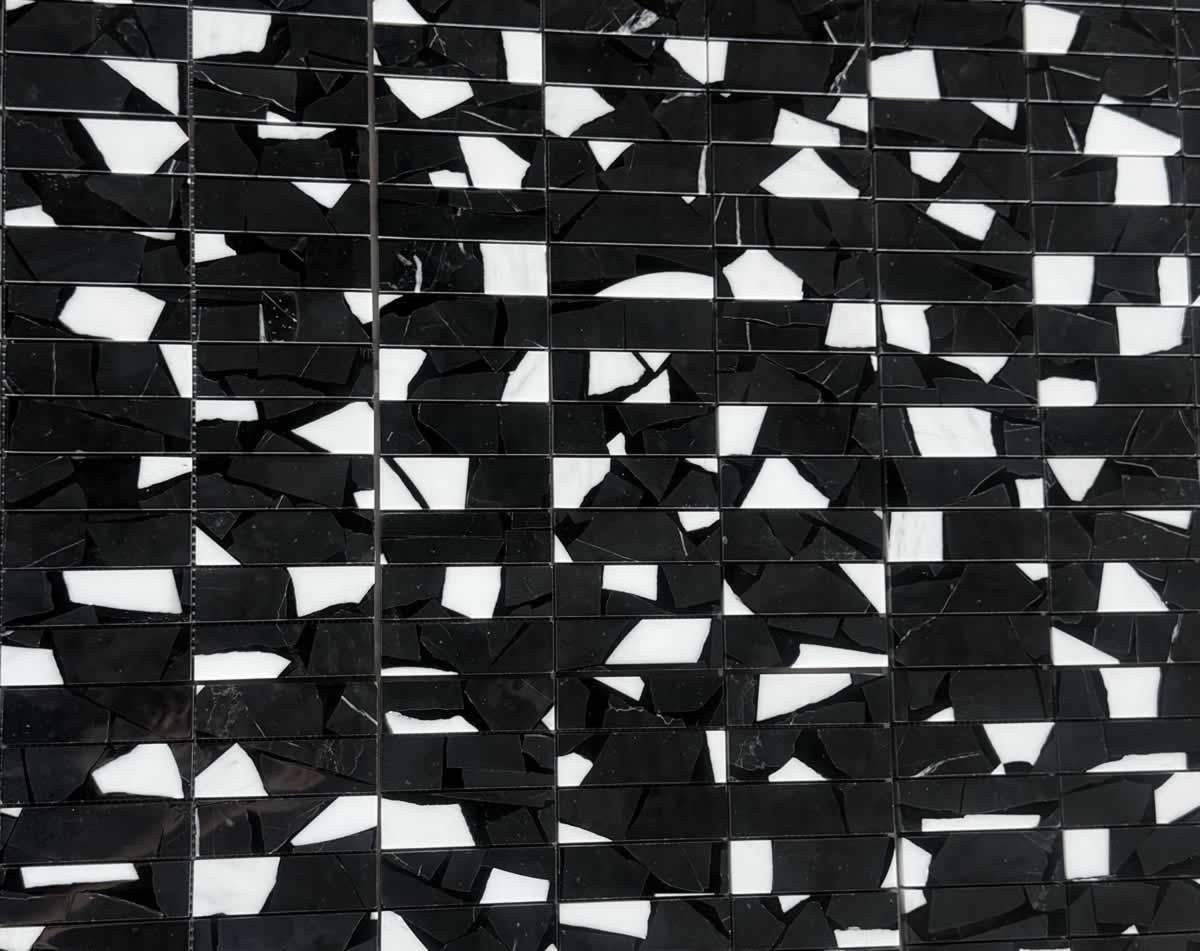 Nero Marquina + Oriental White Mosaic