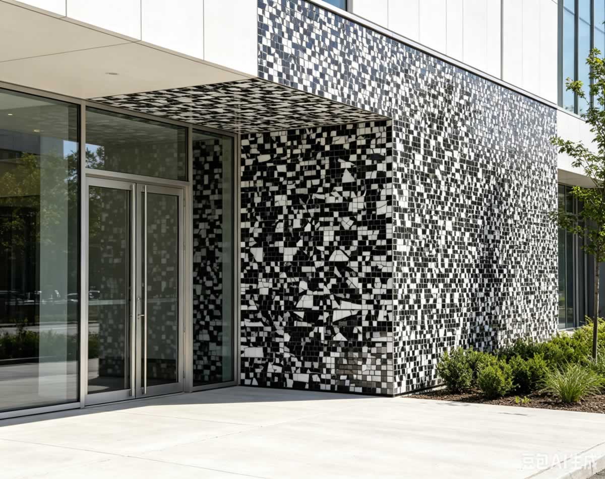 Nero Marquina + Oriental White Mosaic
