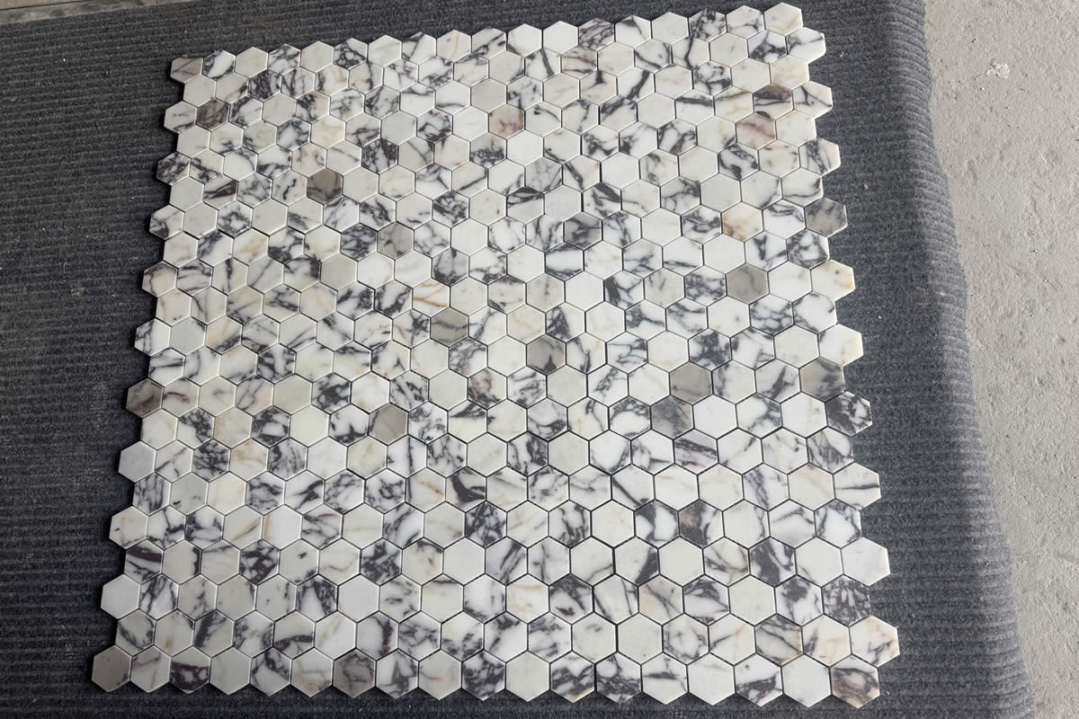 Turkish Calacatta Viola Hex 2″ mosaic