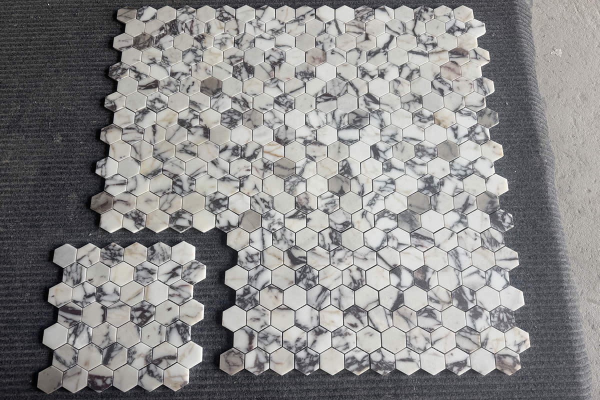 Turkish Calacatta Viola Hex 2″ mosaic
